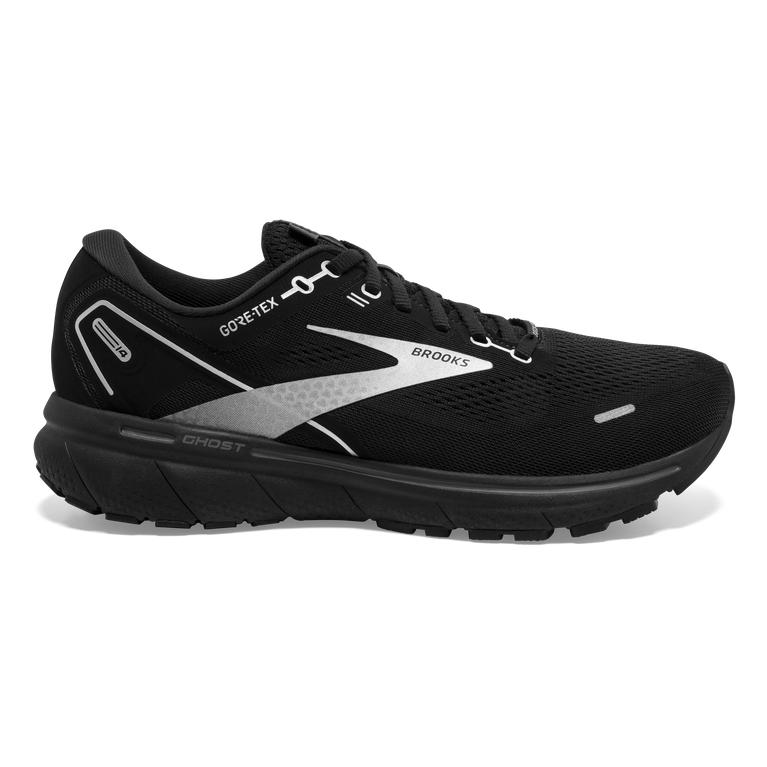 Brooks Ghost 14 GTX Cushion Road Running Shoes - Men's - Black/White/Charcoal/Ebony (85304-VACZ)